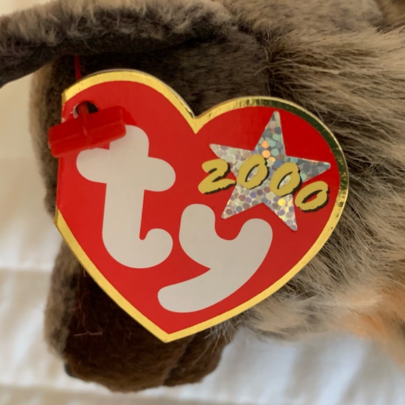 NWT Beanie Baby Ty Howl Wolf 2000 Retired Vintage Brown Gray Playful Dog - Picture 14 of 15